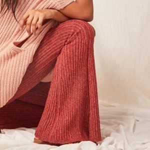 Free People Red Flare Pants